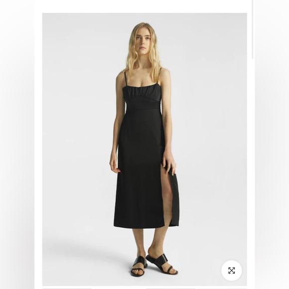 Dresses & Skirts - OGL Silk-Like Ruched Bust Split Satin Dress